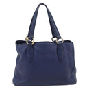 Miu Miu Hand Bag Vittero Dino Leather Blue Gold Auth 204405-2