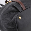 PRADA Tote Bag Vittero Dino Leather Black Gold Auth 204406-15