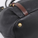 PRADA Tote Bag Vittero Dino Leather Black Gold Auth 204406-17