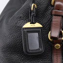 PRADA Tote Bag Vittero Dino Leather Black Gold Auth 204406-19