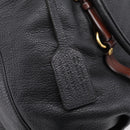 PRADA Tote Bag Vittero Dino Leather Black Gold Auth 204406-20