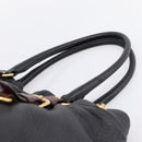 PRADA Tote Bag Vittero Dino Leather Black Gold Auth 204406-8