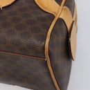 CELINE Macadam Canvas Tote Bag PVC Leather Brown Gold Auth 204407A-9