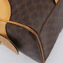 CELINE Macadam Canvas Tote Bag PVC Leather Brown Gold Auth 204407A-14