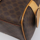 CELINE Macadam Canvas Tote Bag PVC Leather Brown Gold Auth 204407A-15