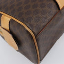 CELINE Macadam Canvas Tote Bag PVC Leather Brown Gold Auth 204407A-16