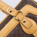 CELINE Macadam Canvas Tote Bag PVC Leather Brown Gold Auth 204407A-17