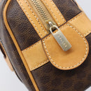 CELINE Macadam Canvas Tote Bag PVC Leather Brown Gold Auth 204407A-19