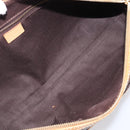 CELINE Macadam Canvas Tote Bag PVC Leather Brown Gold Auth 204407A-10