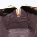 CELINE Macadam Canvas Tote Bag PVC Leather Brown Gold Auth 204407A-21