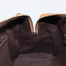CELINE Macadam Canvas Tote Bag PVC Leather Brown Gold Auth 204407A-22