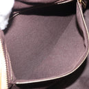 CELINE Macadam Canvas Tote Bag PVC Leather Brown Gold Auth 204407A-24