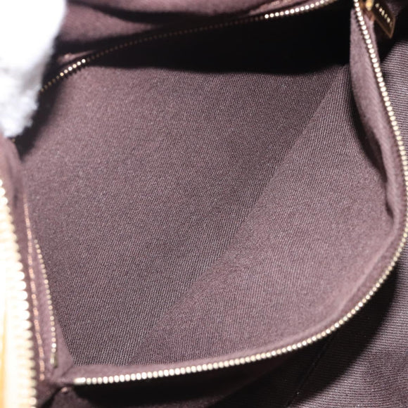 CELINE Macadam Canvas Tote Bag PVC Leather Brown Gold Auth 204407A
