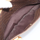 CELINE Macadam Canvas Tote Bag PVC Leather Brown Gold Auth 204407A-25