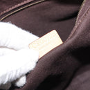 CELINE Macadam Canvas Tote Bag PVC Leather Brown Gold Auth 204407A-11