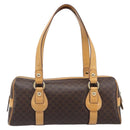 CELINE Macadam Canvas Tote Bag PVC Leather Brown Gold Auth 204407A-2