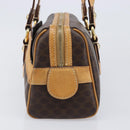 CELINE Macadam Canvas Tote Bag PVC Leather Brown Gold Auth 204407A-3