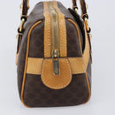CELINE Macadam Canvas Tote Bag PVC Leather Brown Gold Auth 204407A-4