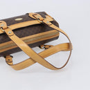 CELINE Macadam Canvas Tote Bag PVC Leather Brown Gold Auth 204407A-7