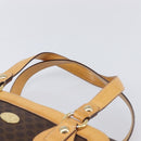 CELINE Macadam Canvas Tote Bag PVC Leather Brown Gold Auth 204407A-8