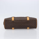 CELINE Macadam Canvas Tote Bag PVC Leather Brown Gold Auth 204407A-5