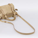Miu Miu Hand Bag Vitellolux 2way Beige Gold Auth 204412V-9