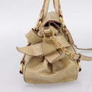 Miu Miu Hand Bag Vitellolux 2way Beige Gold Auth 204412V-3