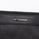 GUCCI Web Sherry Line Accessory Pouch Canvas Black Silver 92820 Auth 204414-14