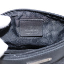 GUCCI Web Sherry Line Accessory Pouch Canvas Black Silver 92820 Auth 204414-16