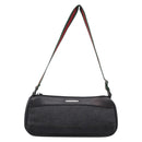 GUCCI Web Sherry Line Accessory Pouch Canvas Black Silver 92820 Auth 204414-2