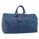 LOUIS VUITTON Epi Keepall 50 Boston Bag Blue M42965 LV Auth 204418-1