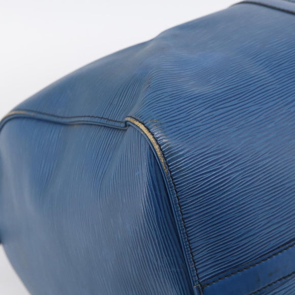LOUIS VUITTON Epi Keepall 50 Boston Bag Blue M42965 LV Auth 204418