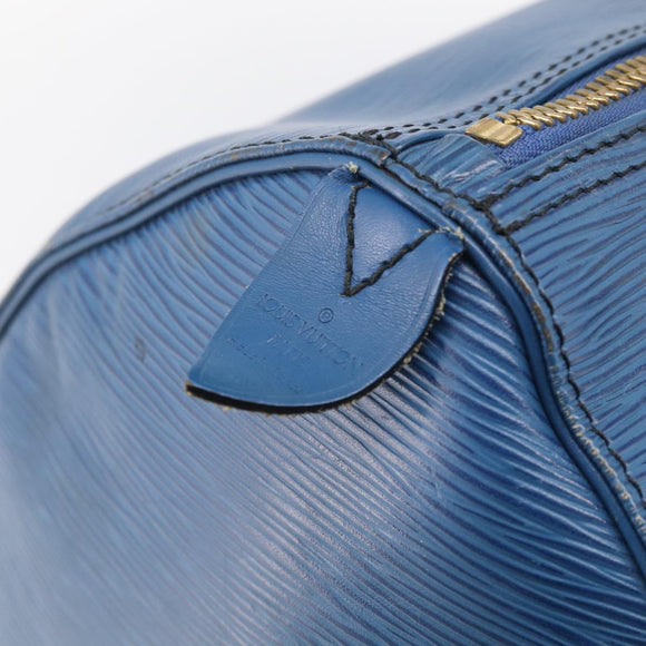 LOUIS VUITTON Epi Keepall 50 Boston Bag Blue M42965 LV Auth 204418