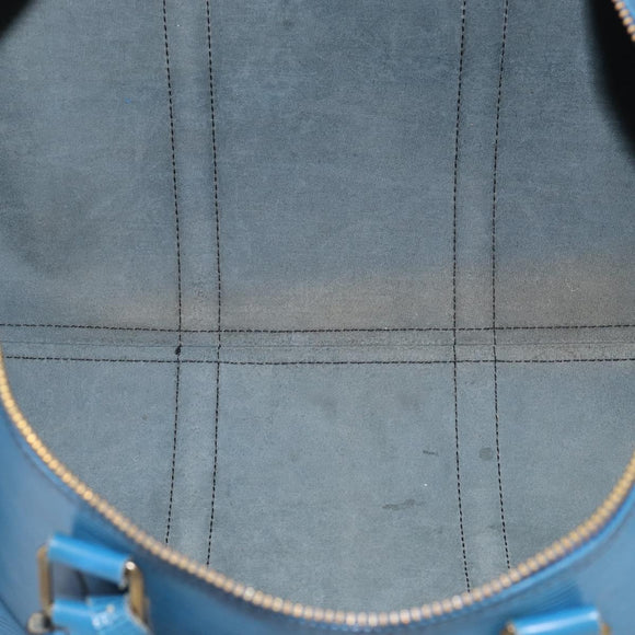 LOUIS VUITTON Epi Keepall 50 Boston Bag Blue M42965 LV Auth 204418