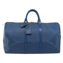 LOUIS VUITTON Epi Keepall 50 Boston Bag Blue M42965 LV Auth 204418-2