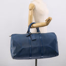 LOUIS VUITTON Epi Keepall 50 Boston Bag Blue M42965 LV Auth 204418-21