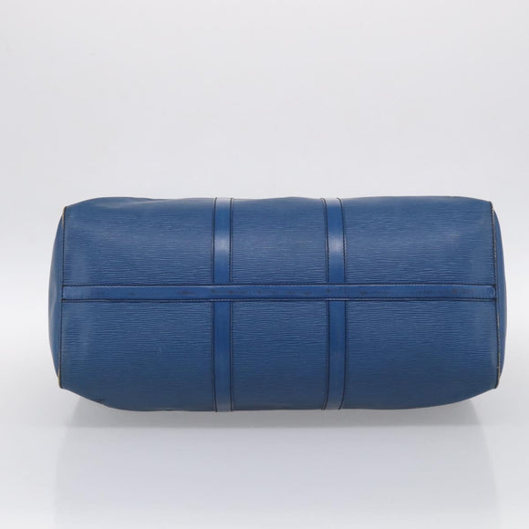 LOUIS VUITTON Epi Keepall 50 Boston Bag Blue M42965 LV Auth 204418