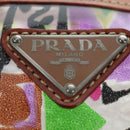 PRADA Tote Bag Vinyl Multicolor Silver Auth 204422A-16