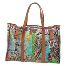 PRADA Tote Bag Vinyl Multicolor Silver Auth 204422A-2
