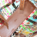 PRADA Tote Bag Vinyl Multicolor Silver Auth 204422A-21