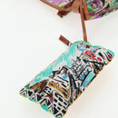 PRADA Tote Bag Vinyl Multicolor Silver Auth 204422A-25