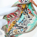 PRADA Tote Bag Vinyl Multicolor Silver Auth 204422A-28