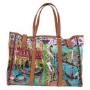 PRADA Tote Bag Vinyl Multicolor Silver Auth 204422A-3