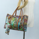 PRADA Tote Bag Vinyl Multicolor Silver Auth 204422A-30