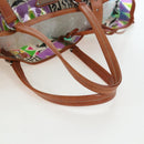 PRADA Tote Bag Vinyl Multicolor Silver Auth 204422A-7