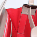 CELINE Hand Bag Leather Beige Gold Auth 204424-20