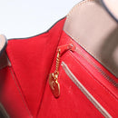 CELINE Hand Bag Leather Beige Gold Auth 204424-22