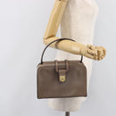 CELINE Hand Bag Leather Beige Gold Auth 204424-26