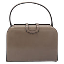 CELINE Hand Bag Leather Beige Gold Auth 204424-2
