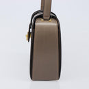CELINE Hand Bag Leather Beige Gold Auth 204424-3